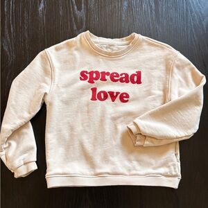Minimalist Folk Cream Spread Love Sweatshirt